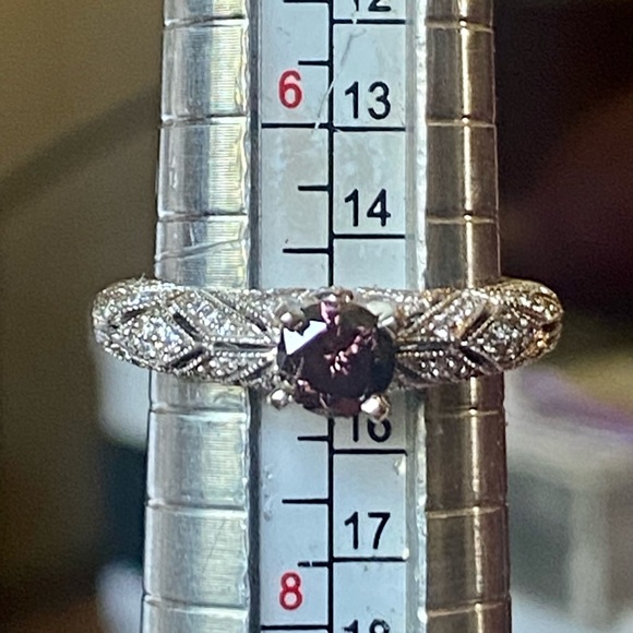 XX SOLD XX NWOT AIG 1.03 CTW CERTIFIED  PURPLE PINK. IN A BEAUTIFUL SETTING. - Picture 7 of 15